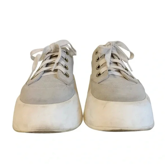 MM6 Maison Martin Margiela Gray Suede Chunky Platform Sneakers Size 39 US 9 - Picture 3 of 9